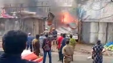 Fire in Bengaluru Video: Blaze Erupts at Godown in Kengeri's Hoysala Circle, No Casualties Reported